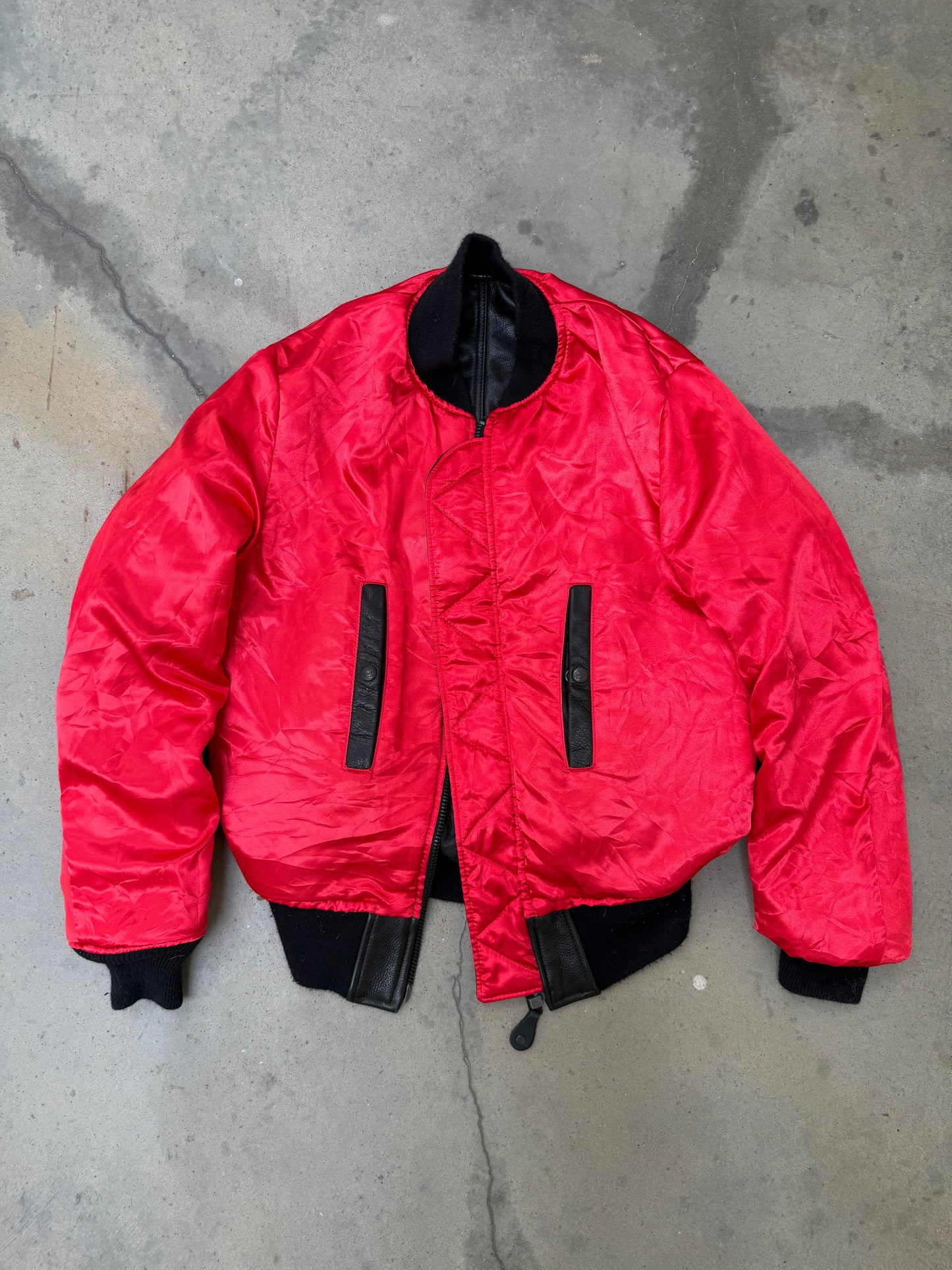 1990s Schott Reversible Leather MA-1 Flight Jacket - S