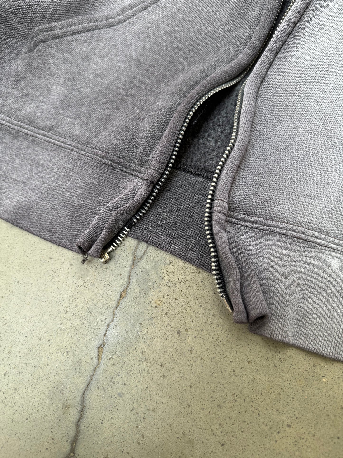 1990s Sun Faded Harley Davidson BROKEN ZIP Hooded Sweatshirt - XL