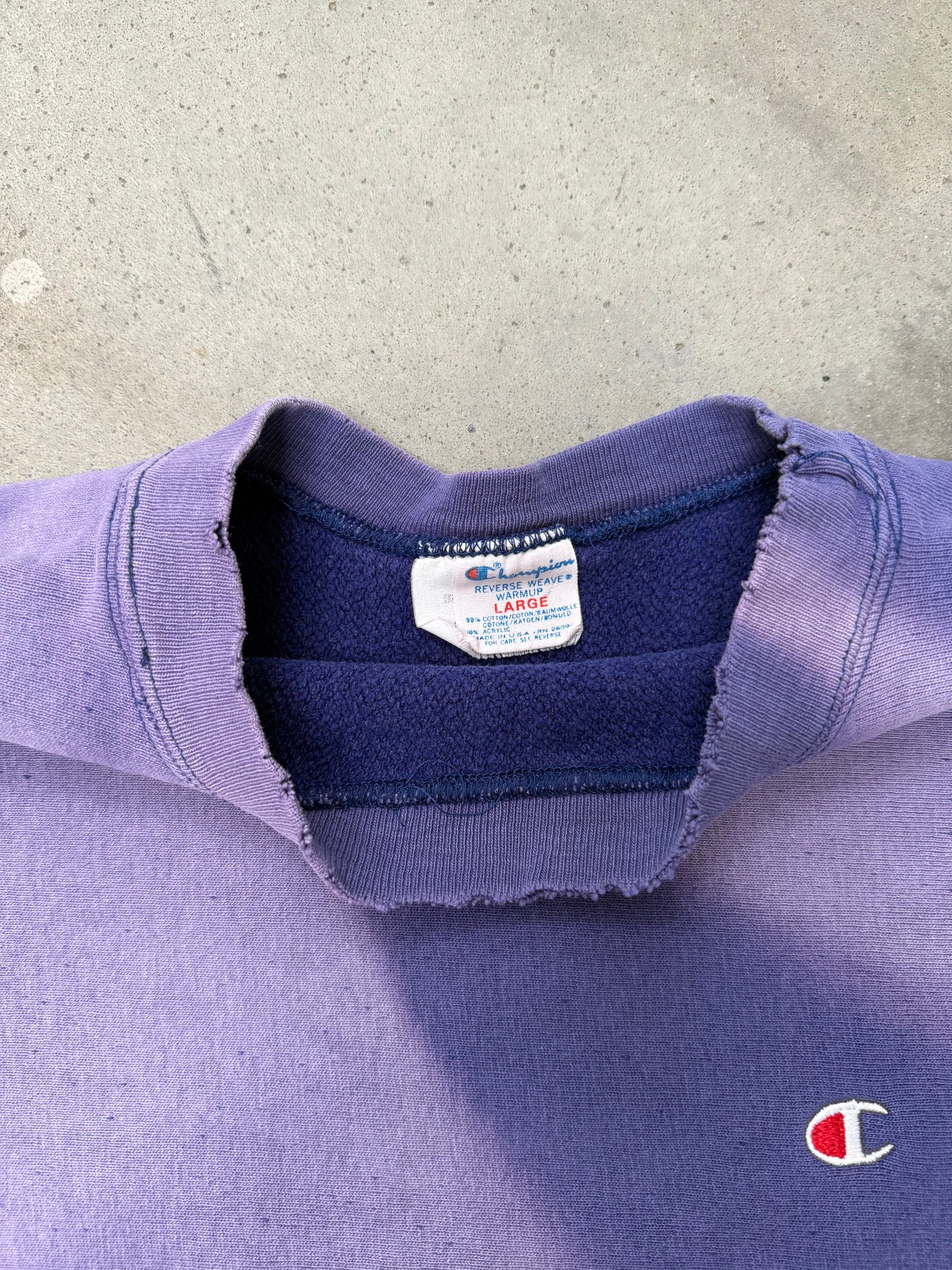 1980s Sun Faded Purple Champion Reverse Weave Sweatshirt - L