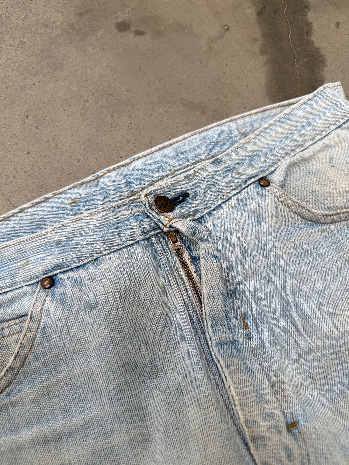 1970s Dirty & Repaired Bootcut Jeans - 34X30