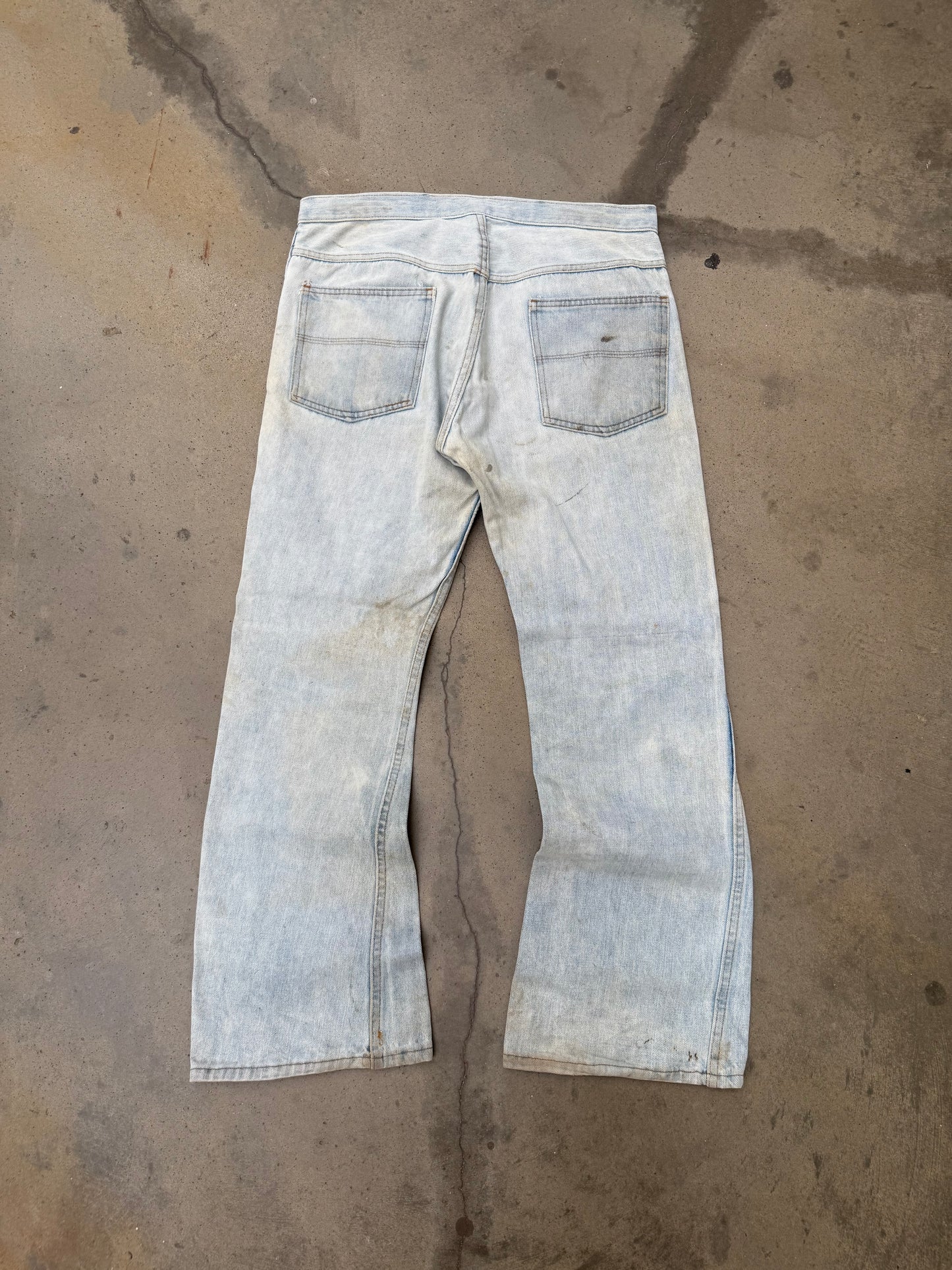 1970s Dirty & Repaired Bootcut Jeans - 34X30