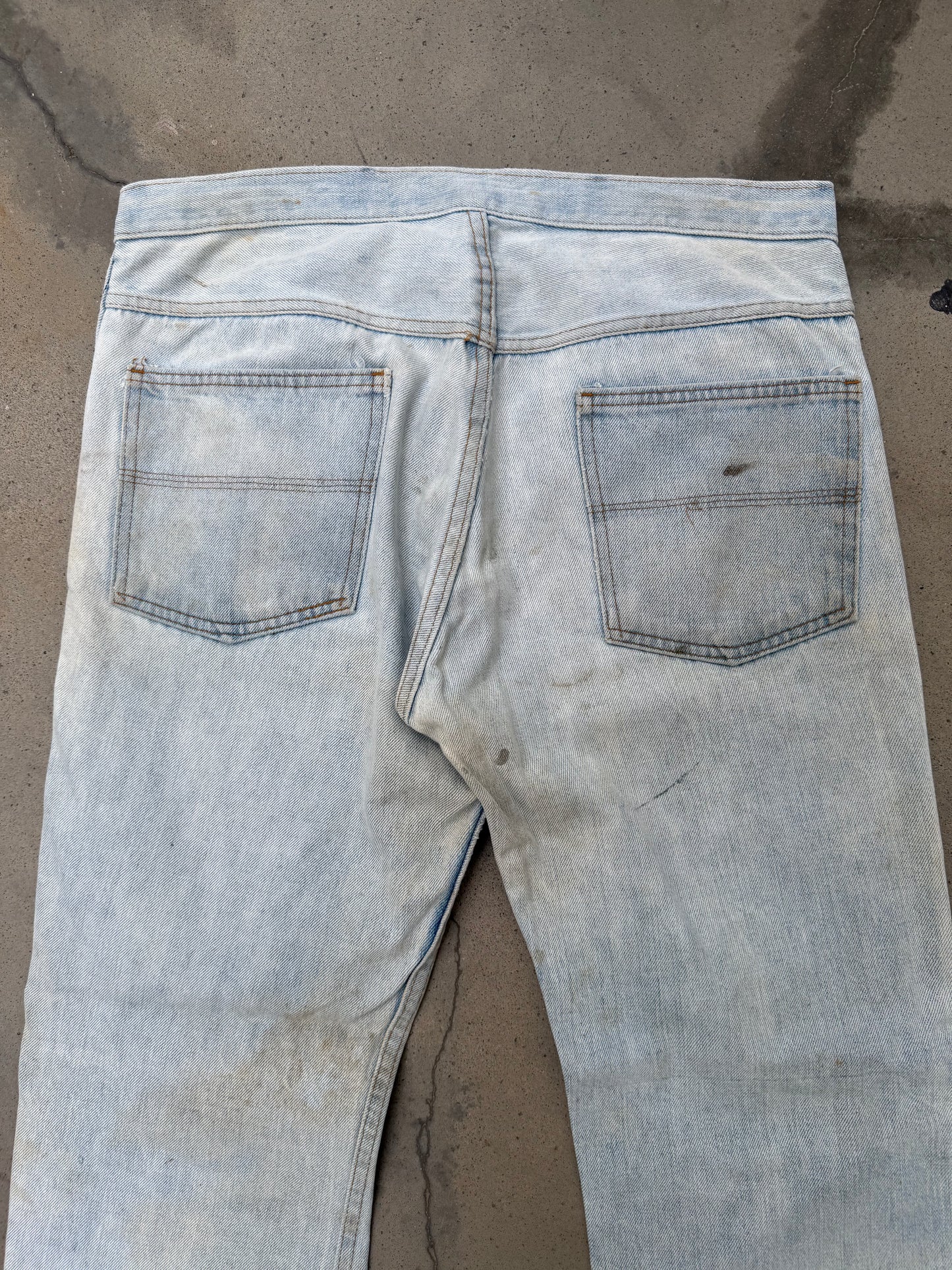 1970s Dirty & Repaired Bootcut Jeans - 34X30