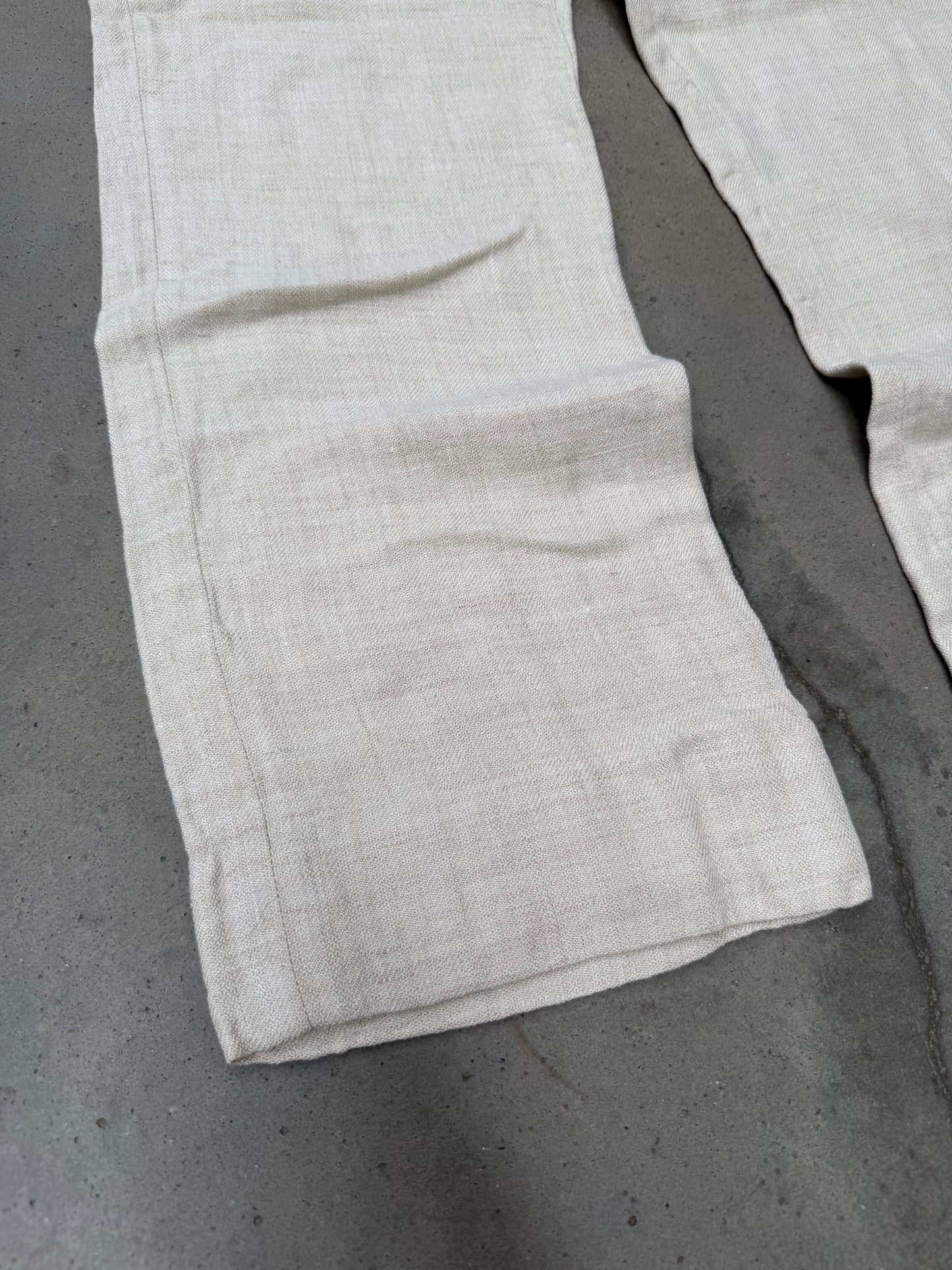 1970s Ivory Linen Pants - 31X29