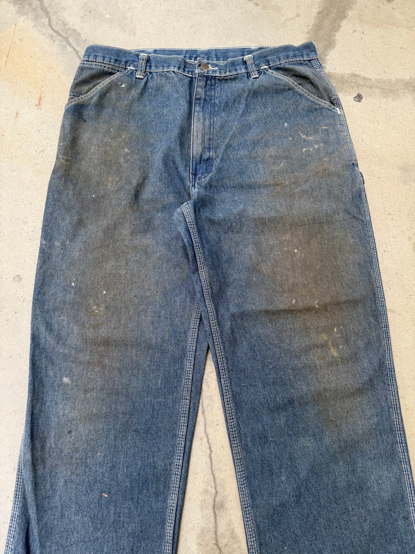 1980s Sears Dirty Mud Wash Carpenter Jeans - 36X28
