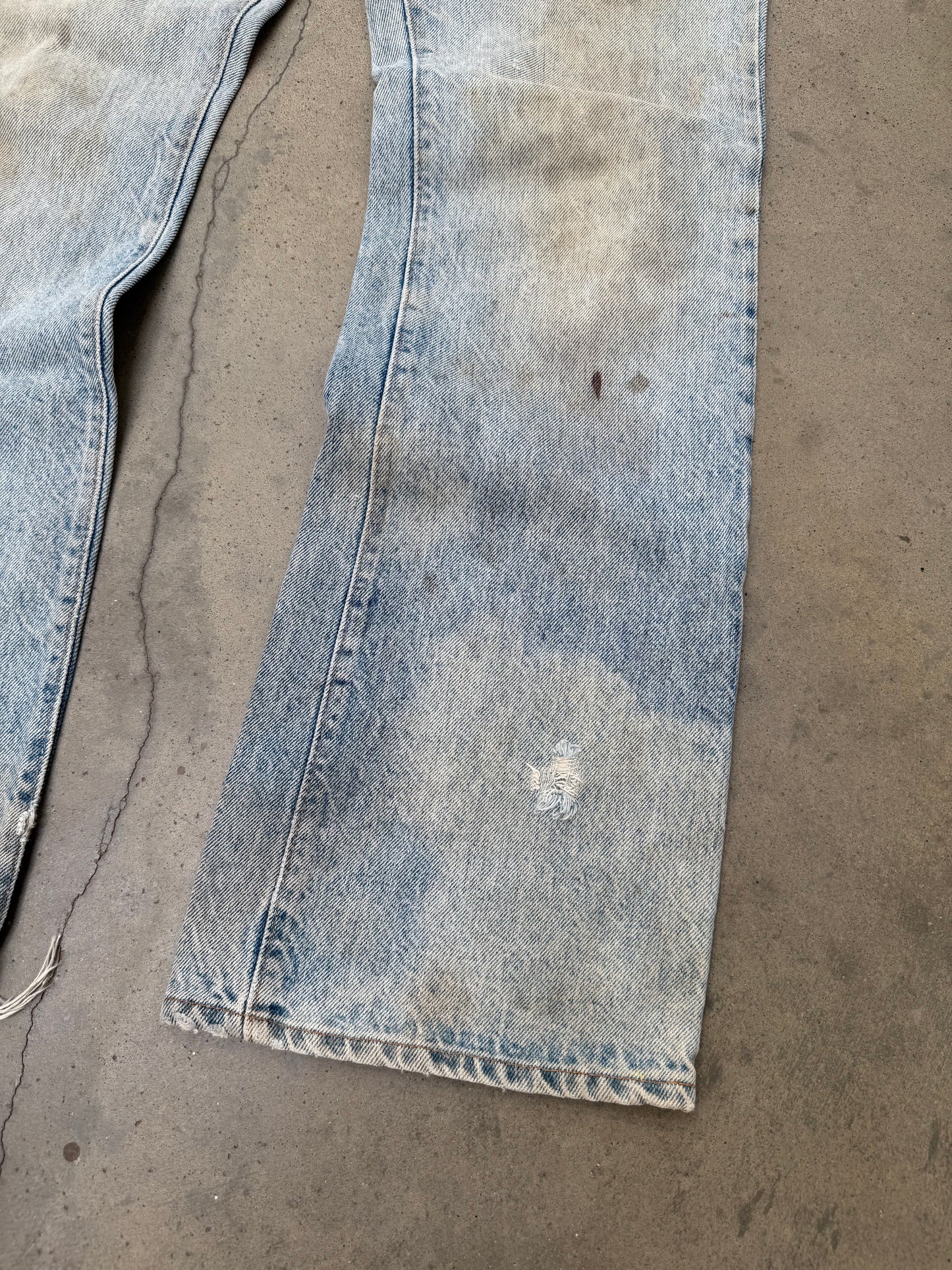 1970s Levis 517 Distressed & Faded Bootcut Jeans - 32X31