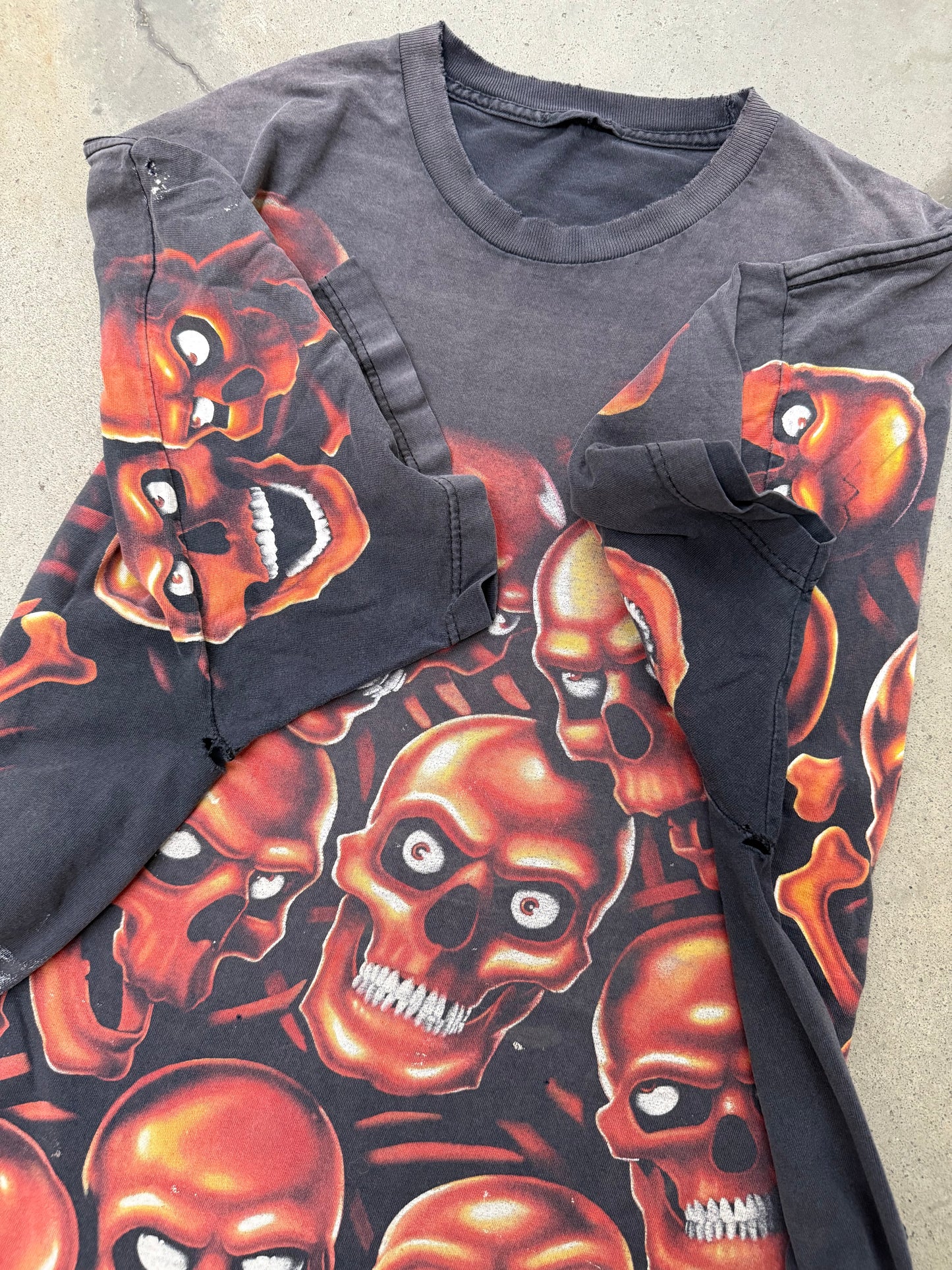 1990s Faded Skull AOP Tee - XXL