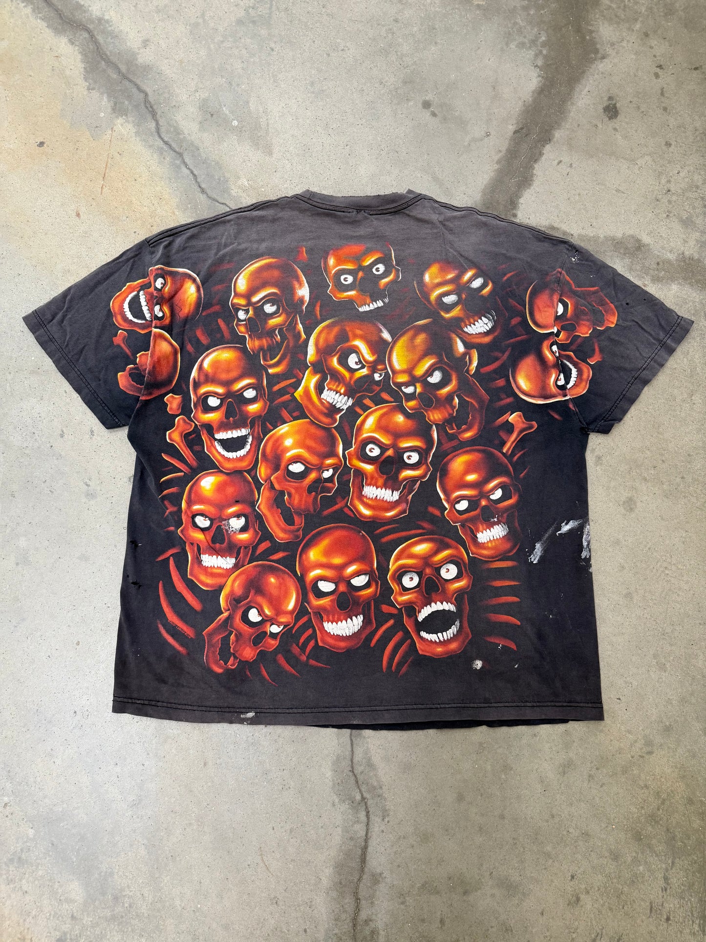 1990s Faded Skull AOP Tee - XXL