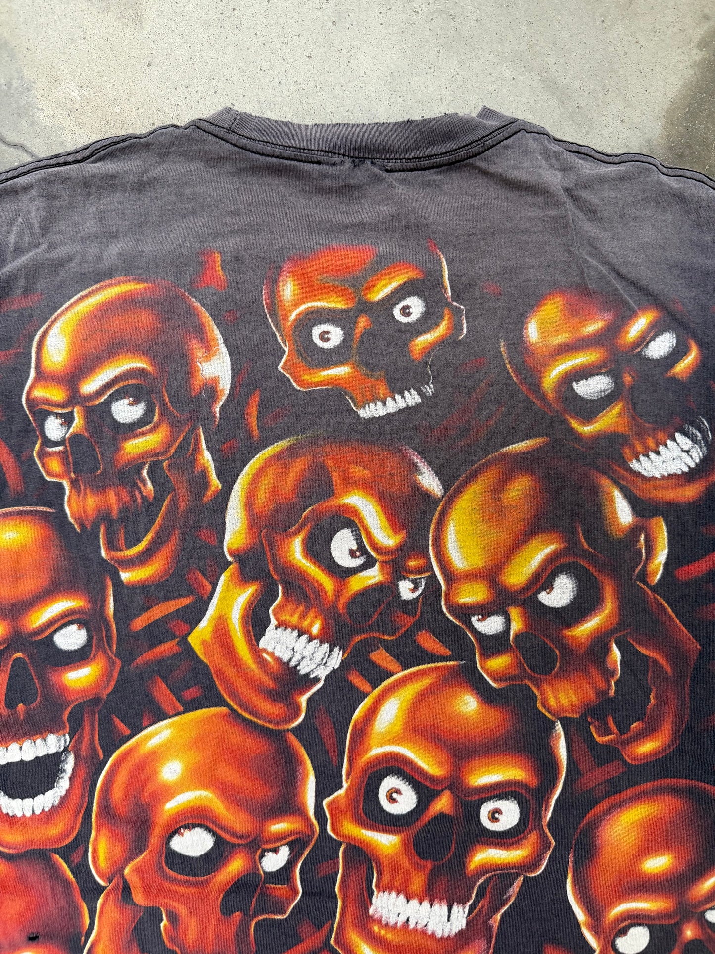 1990s Faded Skull AOP Tee - XXL