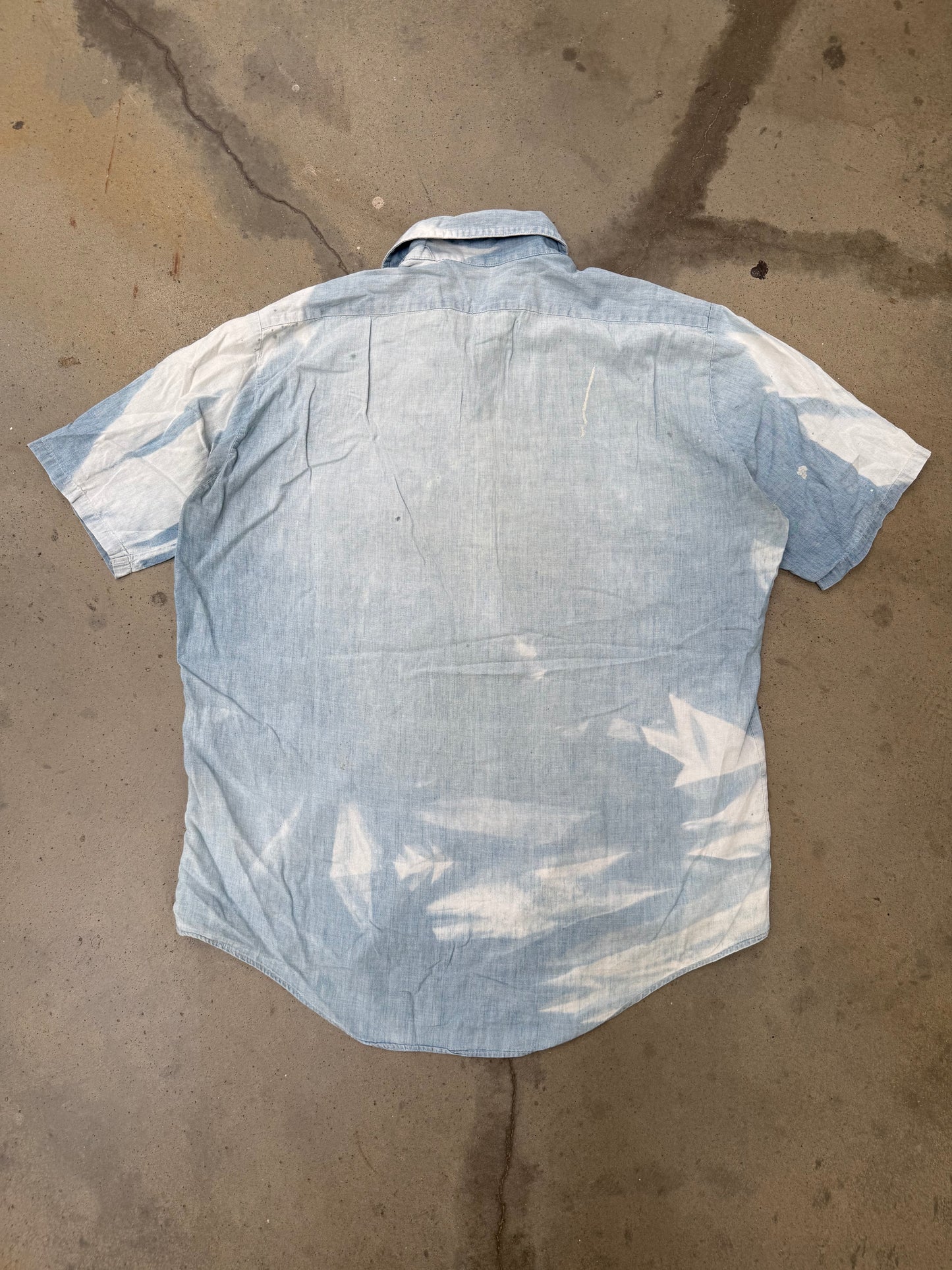 1970s Sun Faded Chambray Shirt - XL