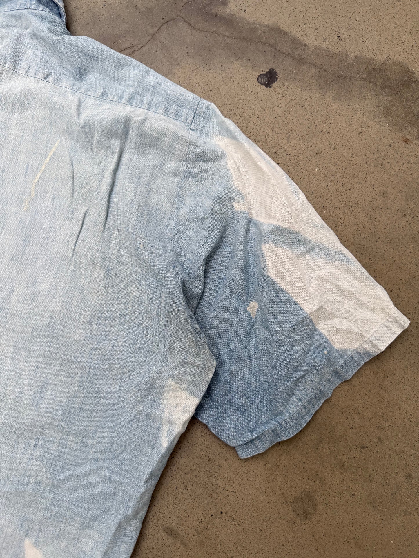 1970s Sun Faded Chambray Shirt - XL