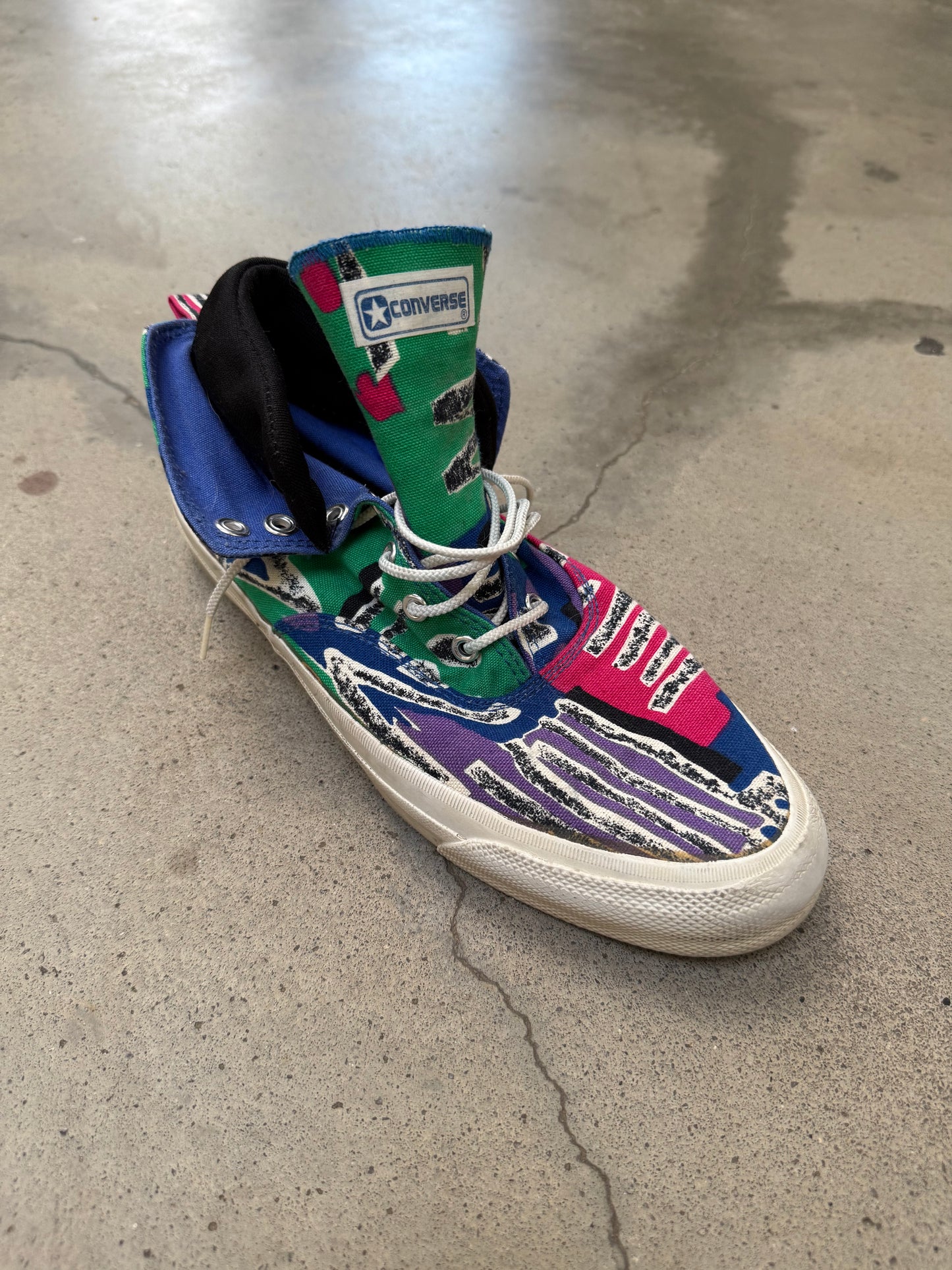 1980s Converse Skid Grid High Top Shoes - 10