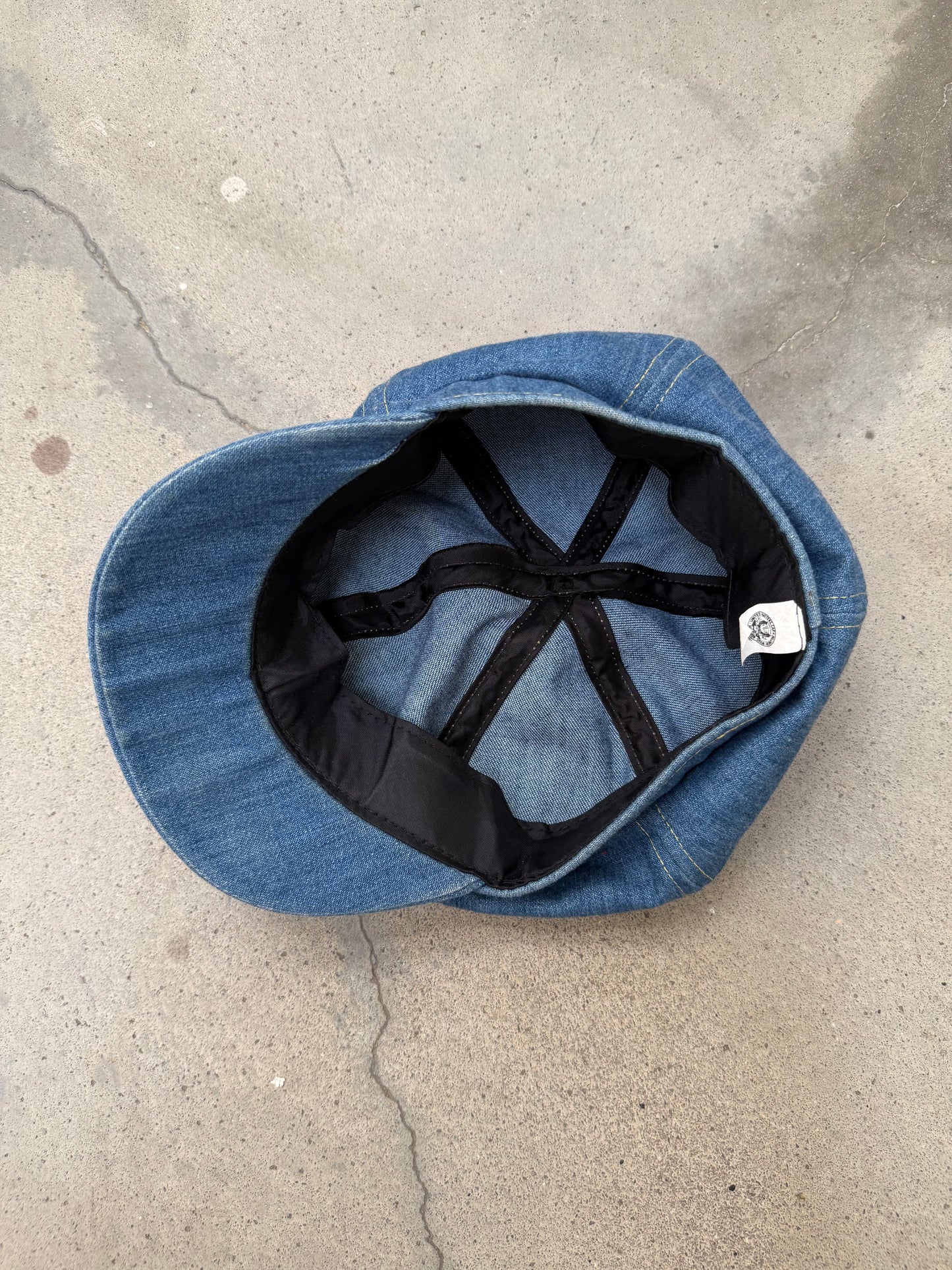 1970s Denim Newsboy Hat - S