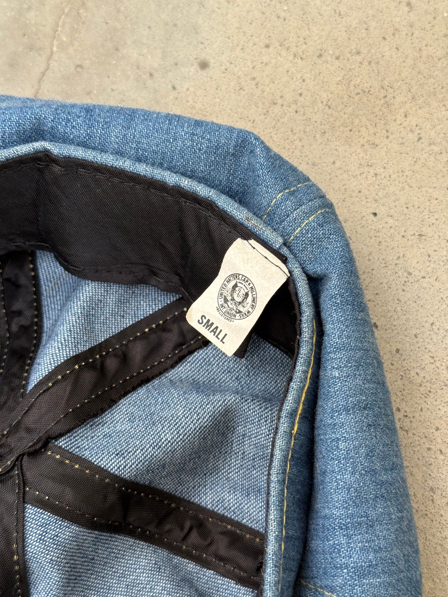 1970s Denim Newsboy Hat - S