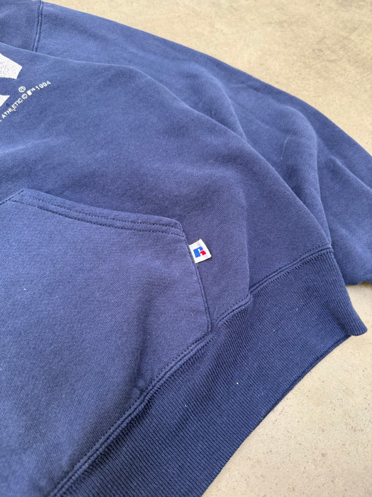 1990s New York Yankees Russell Hooded Sweatshirt - L