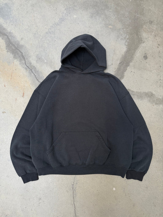 1990s Black Blank Russell Hoodie - XL