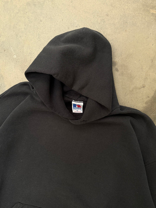 1990s Black Blank Russell Hoodie - XL