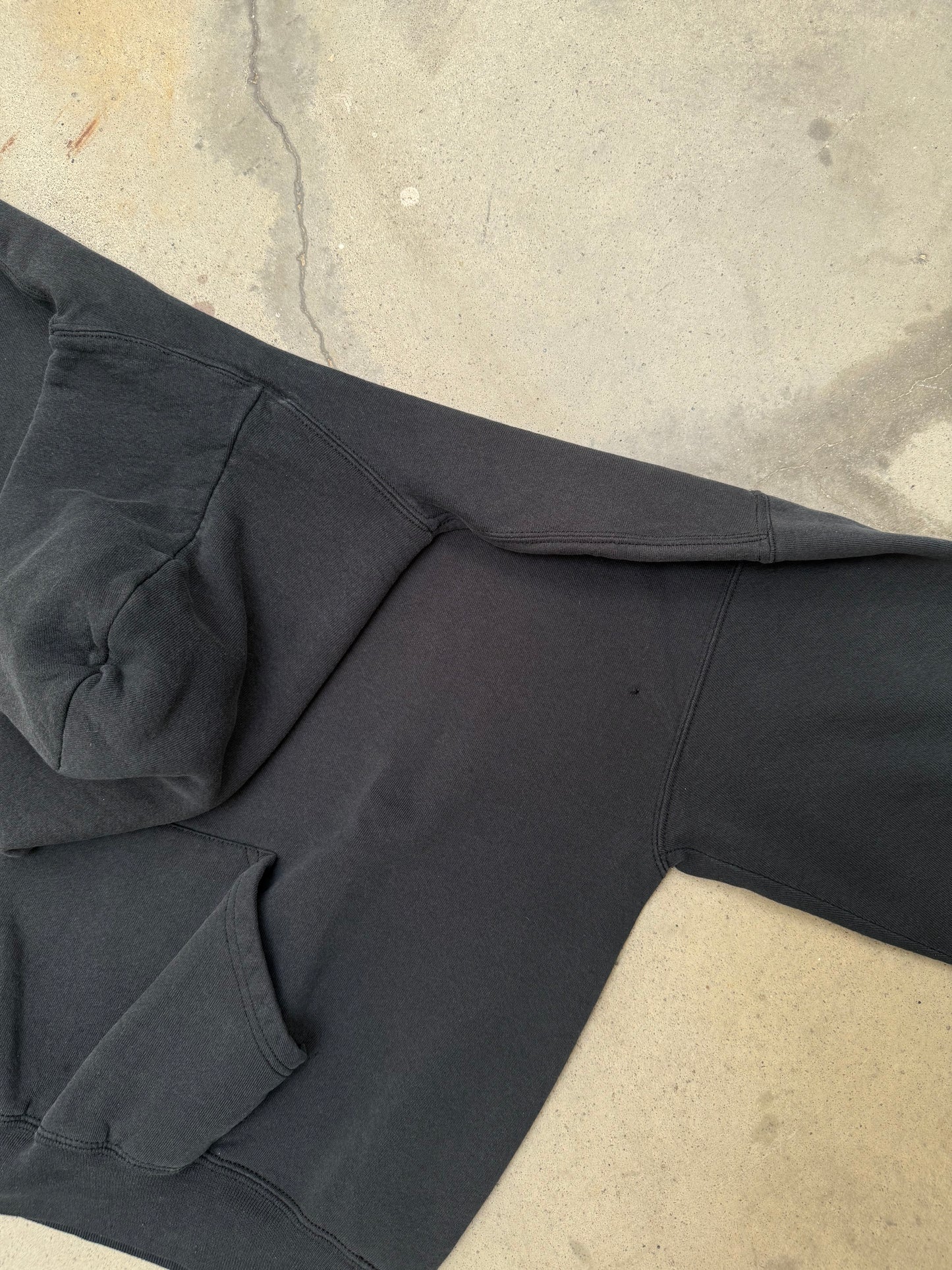 1990s Black Blank Russell Hoodie - XL