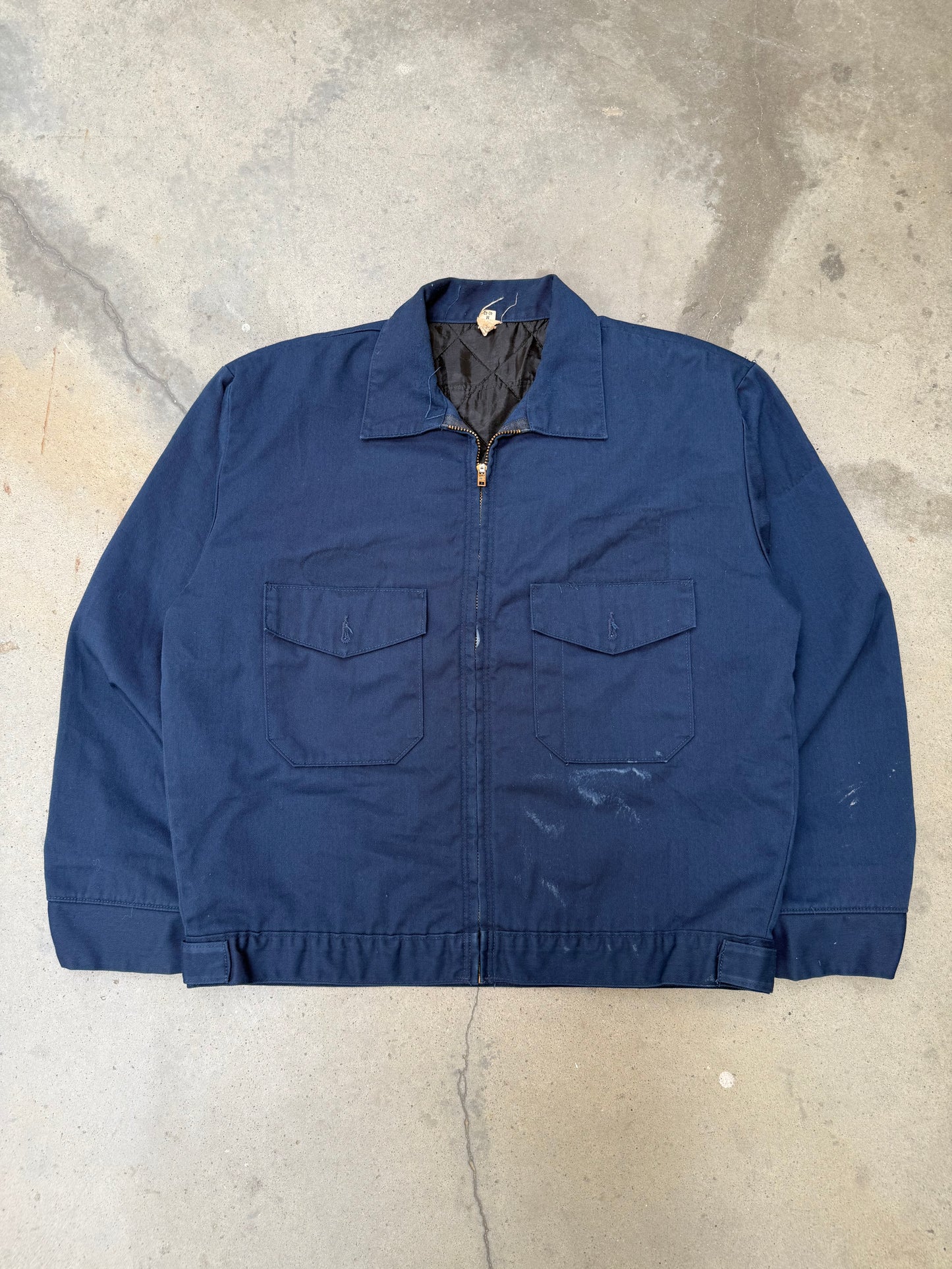 1970s Navy Blue Ghost Patch Boxy Work Jacket - M
