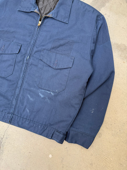 1970s Navy Blue Ghost Patch Boxy Work Jacket - M