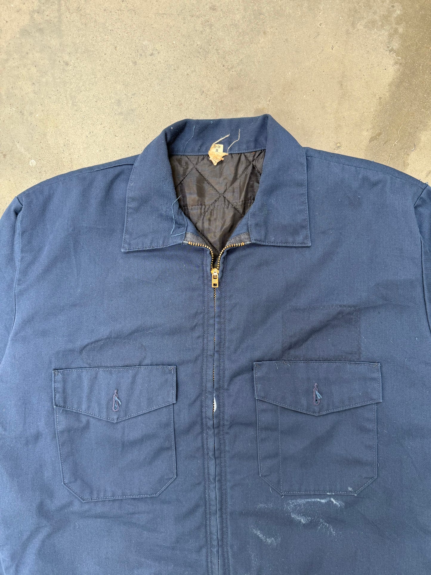 1970s Navy Blue Ghost Patch Boxy Work Jacket - M
