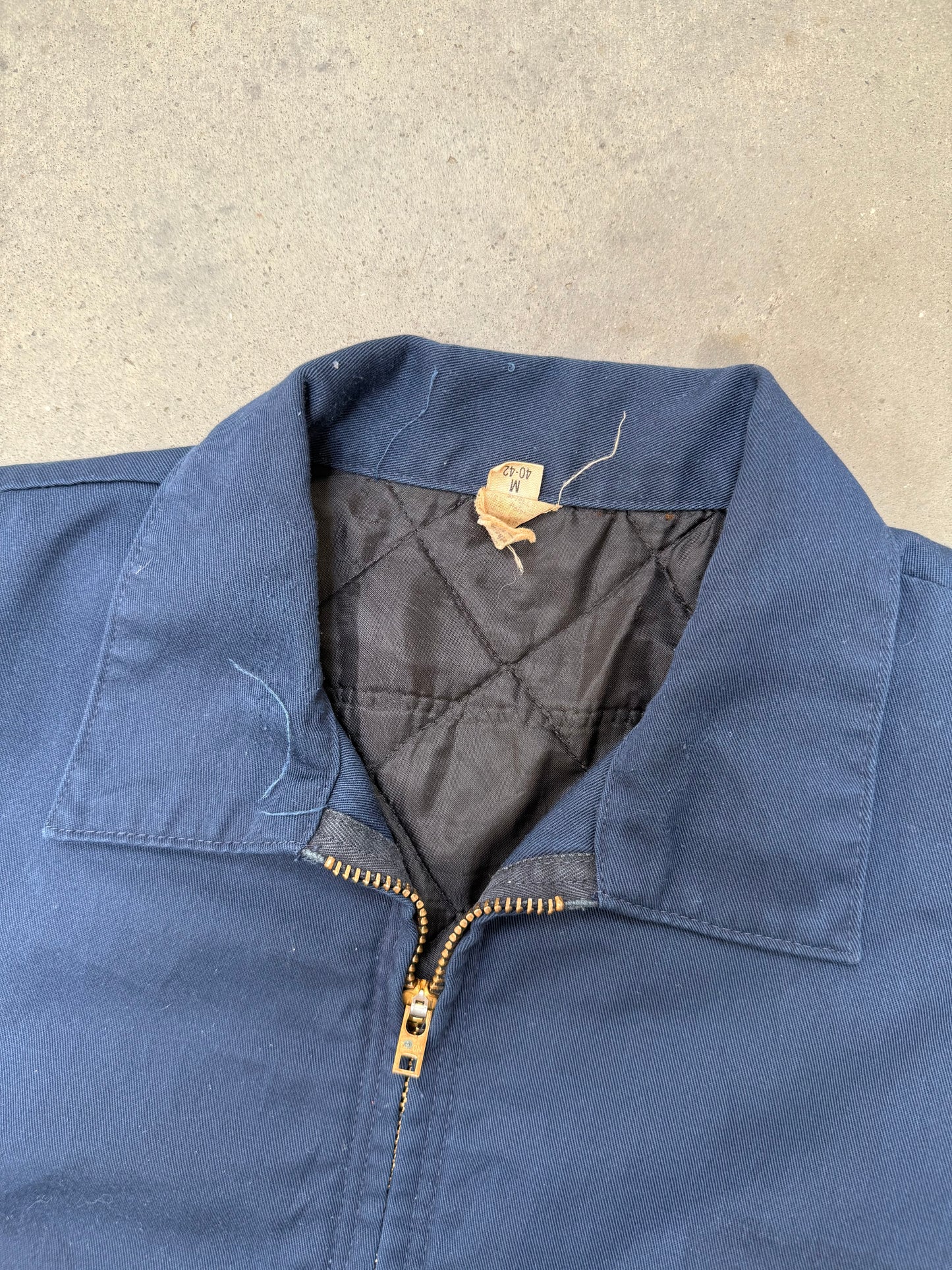 1970s Navy Blue Ghost Patch Boxy Work Jacket - M