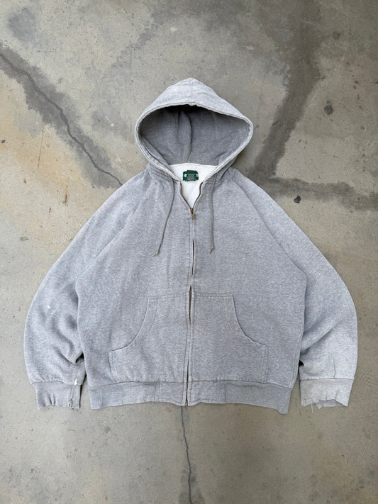 1990s Boxy Thermal Lined Hooded Sweatshirt - L