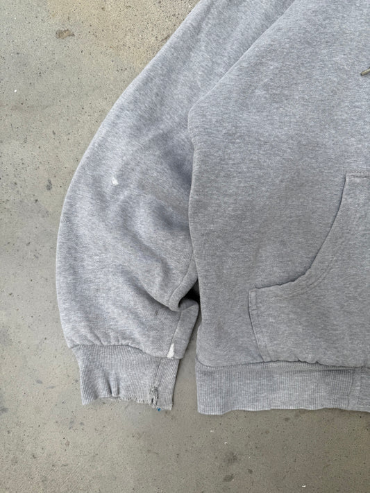 1990s Boxy Thermal Lined Hooded Sweatshirt - L