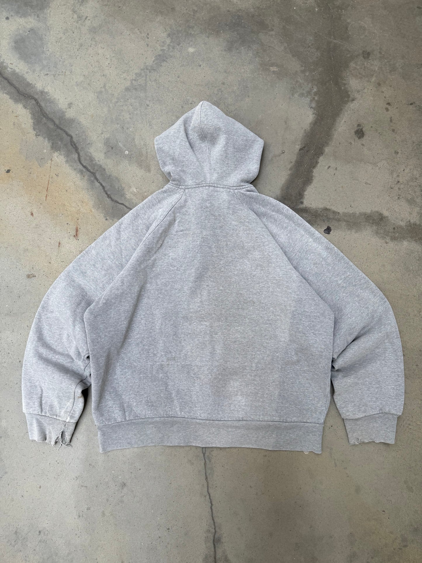 1990s Boxy Thermal Lined Hooded Sweatshirt - L