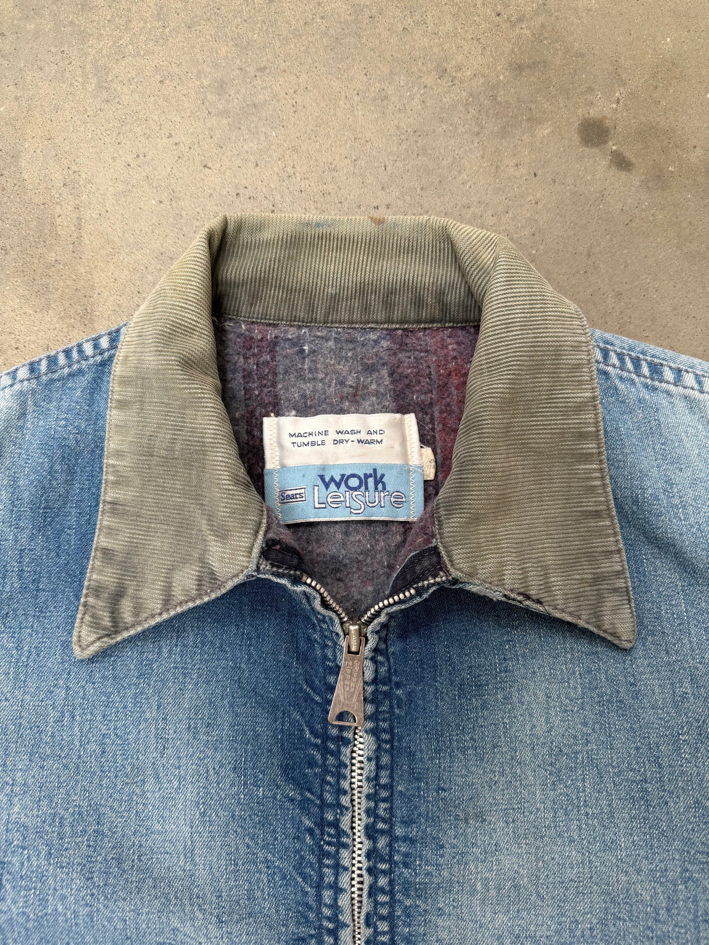 1980s Sears Denim Boxy Work Jacket - M