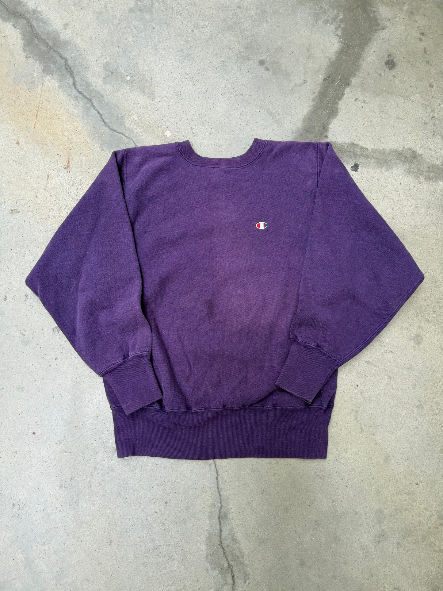 1990s Purple Champion Reverse Weave Sweatshirt - M