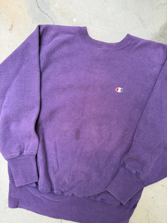 1990s Purple Champion Reverse Weave Sweatshirt - M