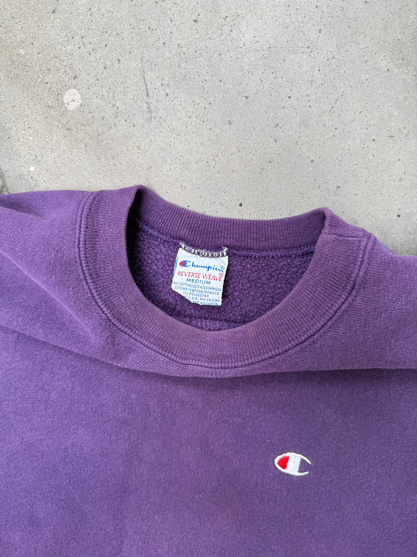 1990s Purple Champion Reverse Weave Sweatshirt - M