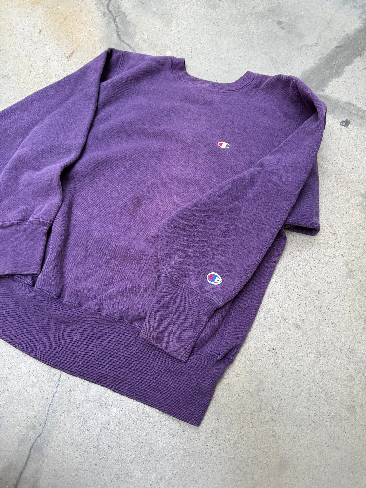 1990s Purple Champion Reverse Weave Sweatshirt - M