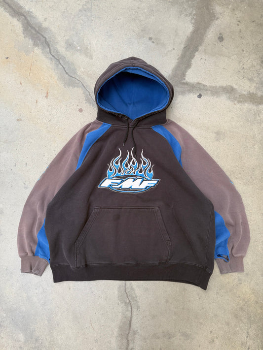 2000s FMF Motocross Boxy Flame Hoodie - L