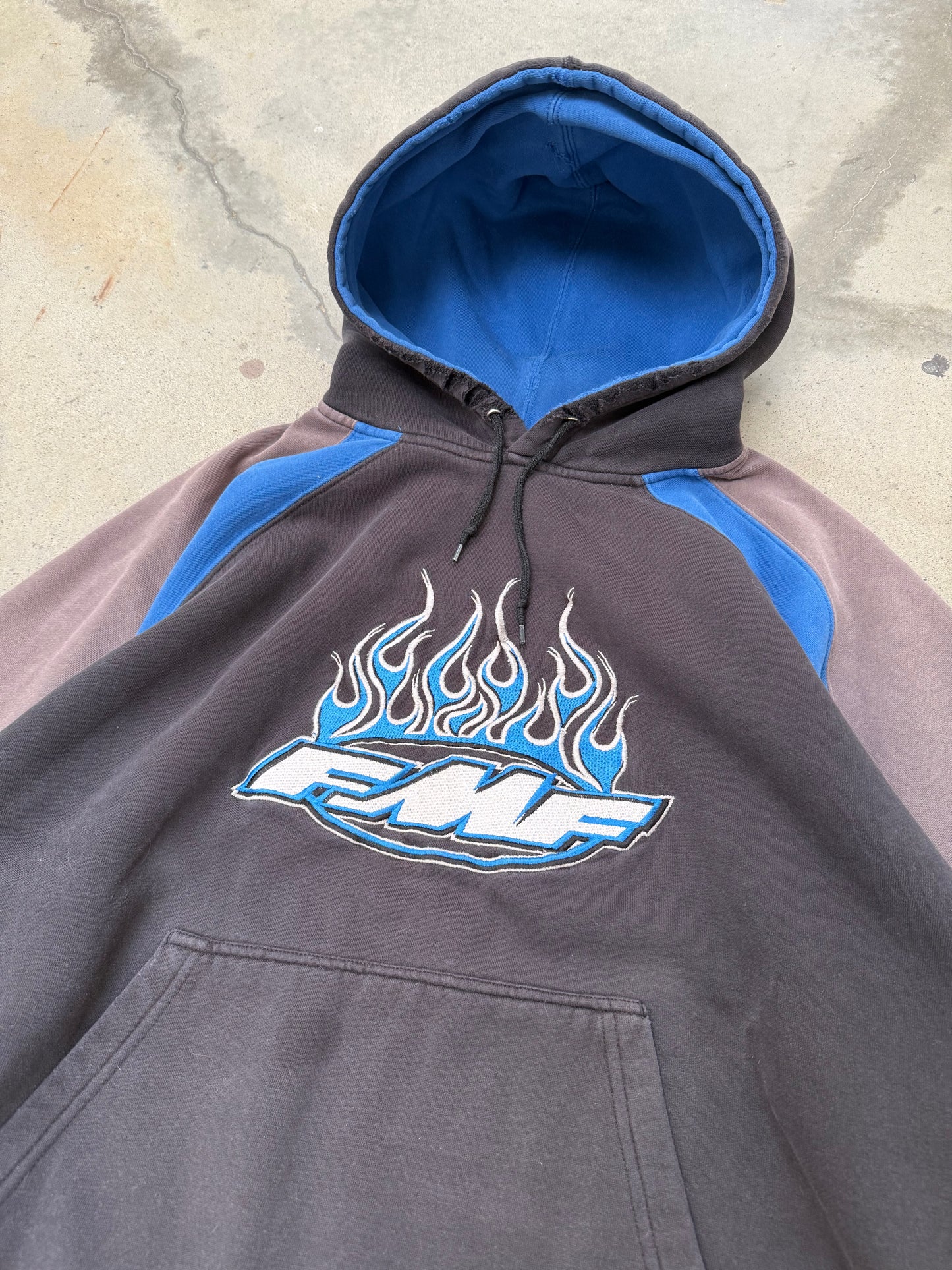 2000s FMF Motocross Boxy Flame Hoodie - L