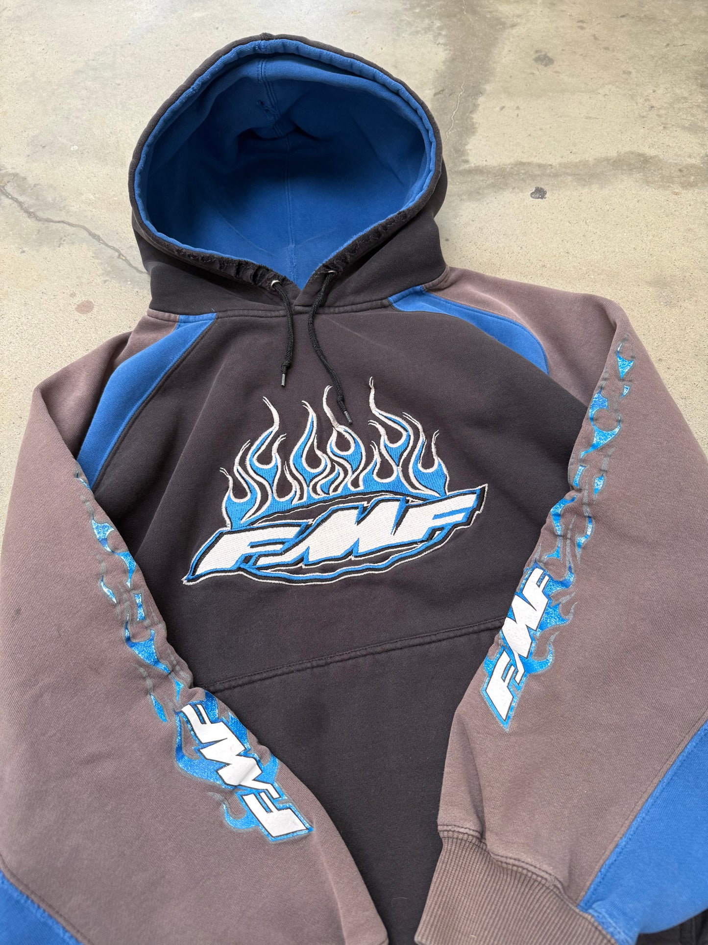 2000s FMF Motocross Boxy Flame Hoodie - L