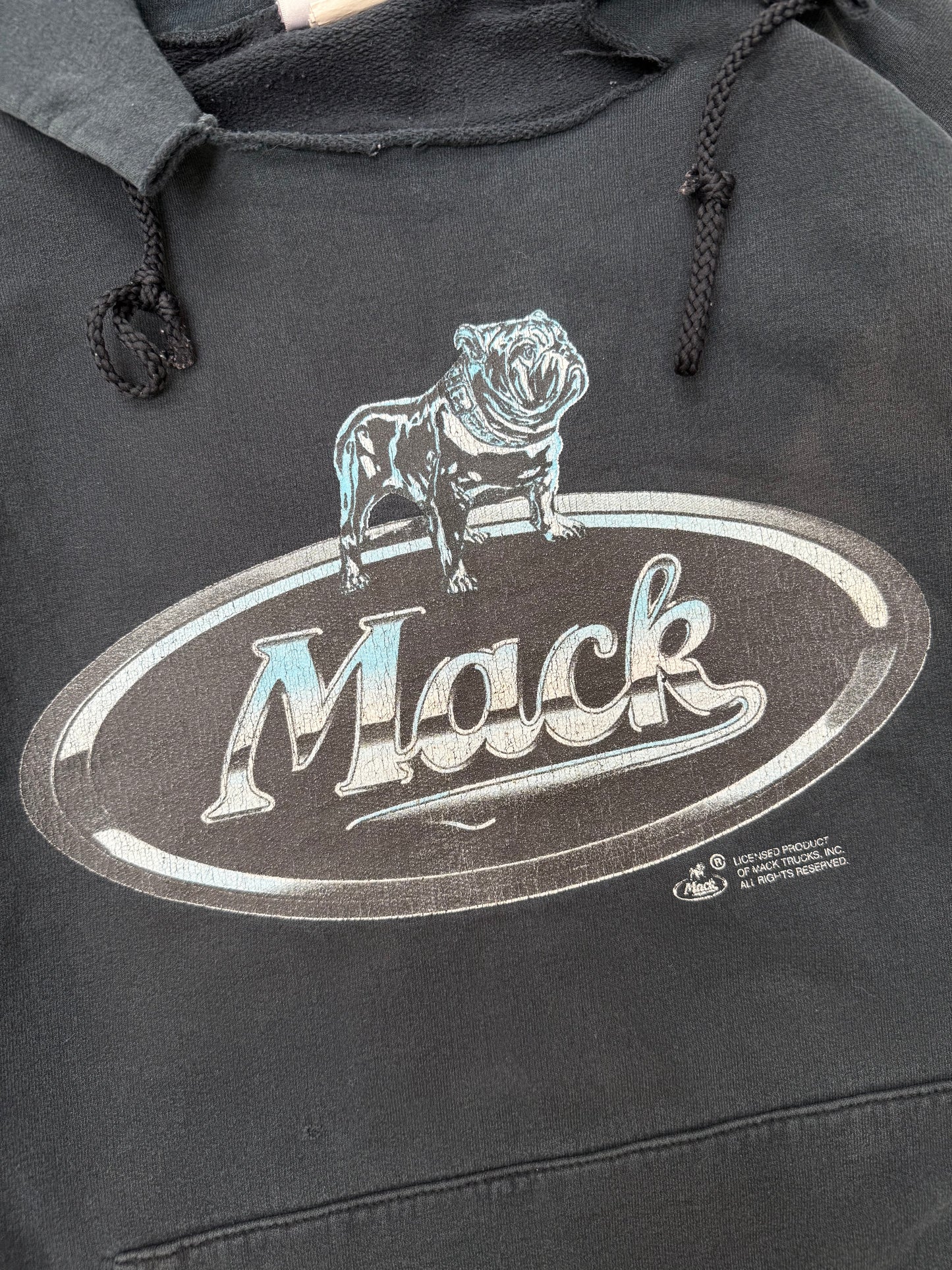 2000s Mack Trucks Boxy Faded Hooded Sweatshirt - XXL