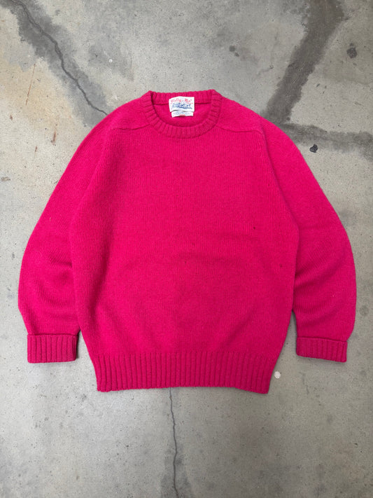 1980s Fuzzy Hot Pink Sweater - L