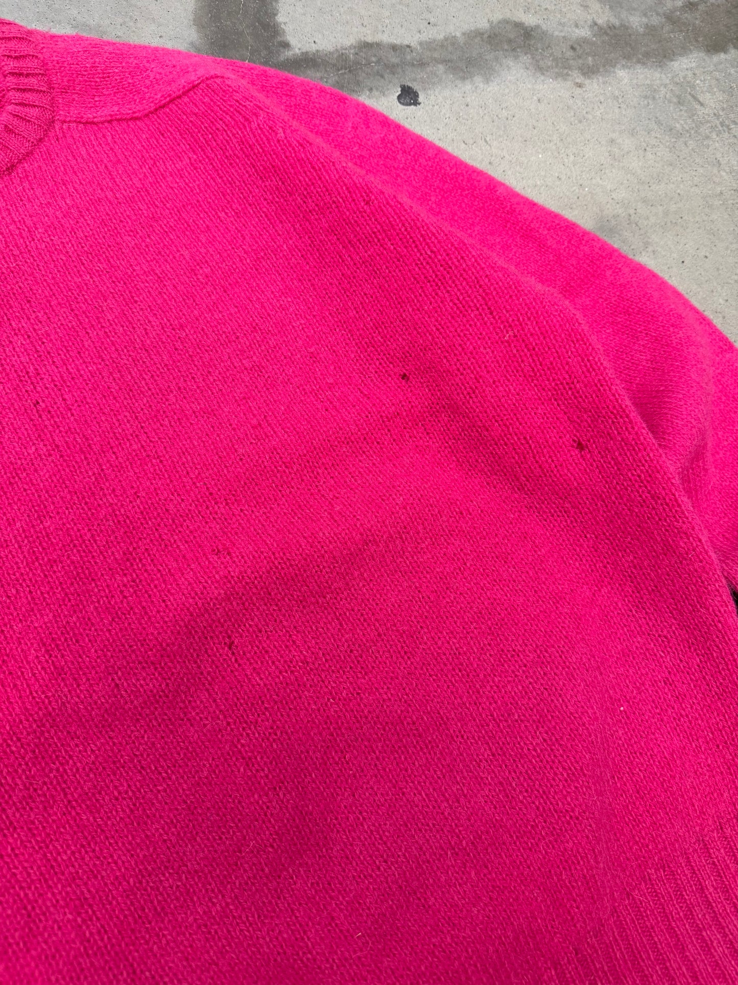 1980s Fuzzy Hot Pink Sweater - L
