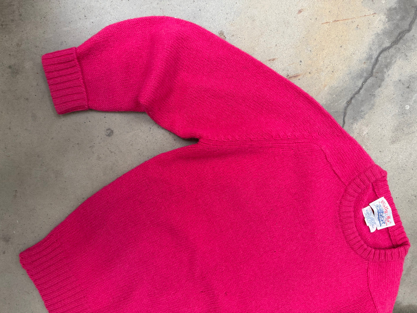 1980s Fuzzy Hot Pink Sweater - L