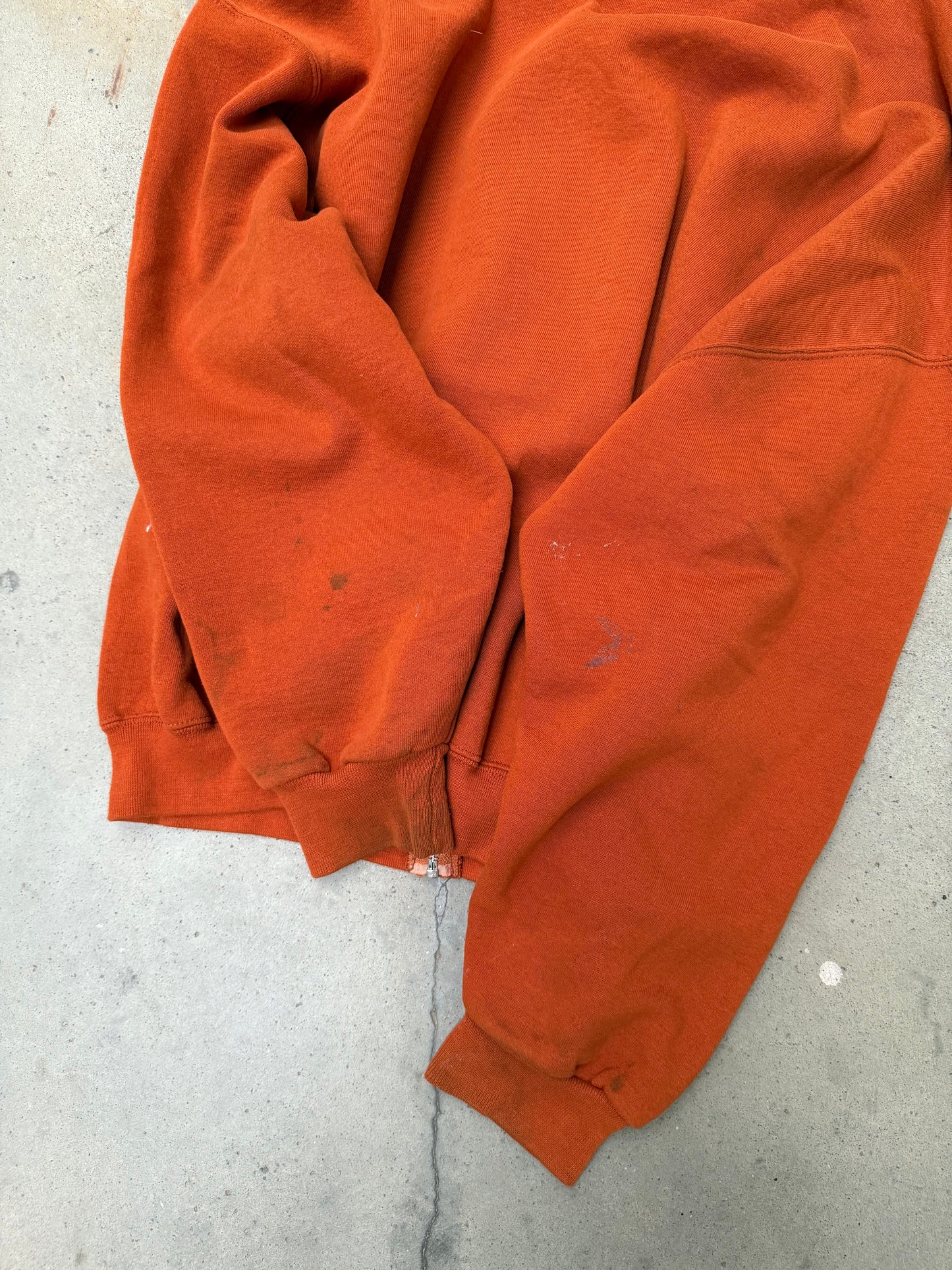 2000s Orange Russell Zip-Up Hooded Sweatshirt - XL
