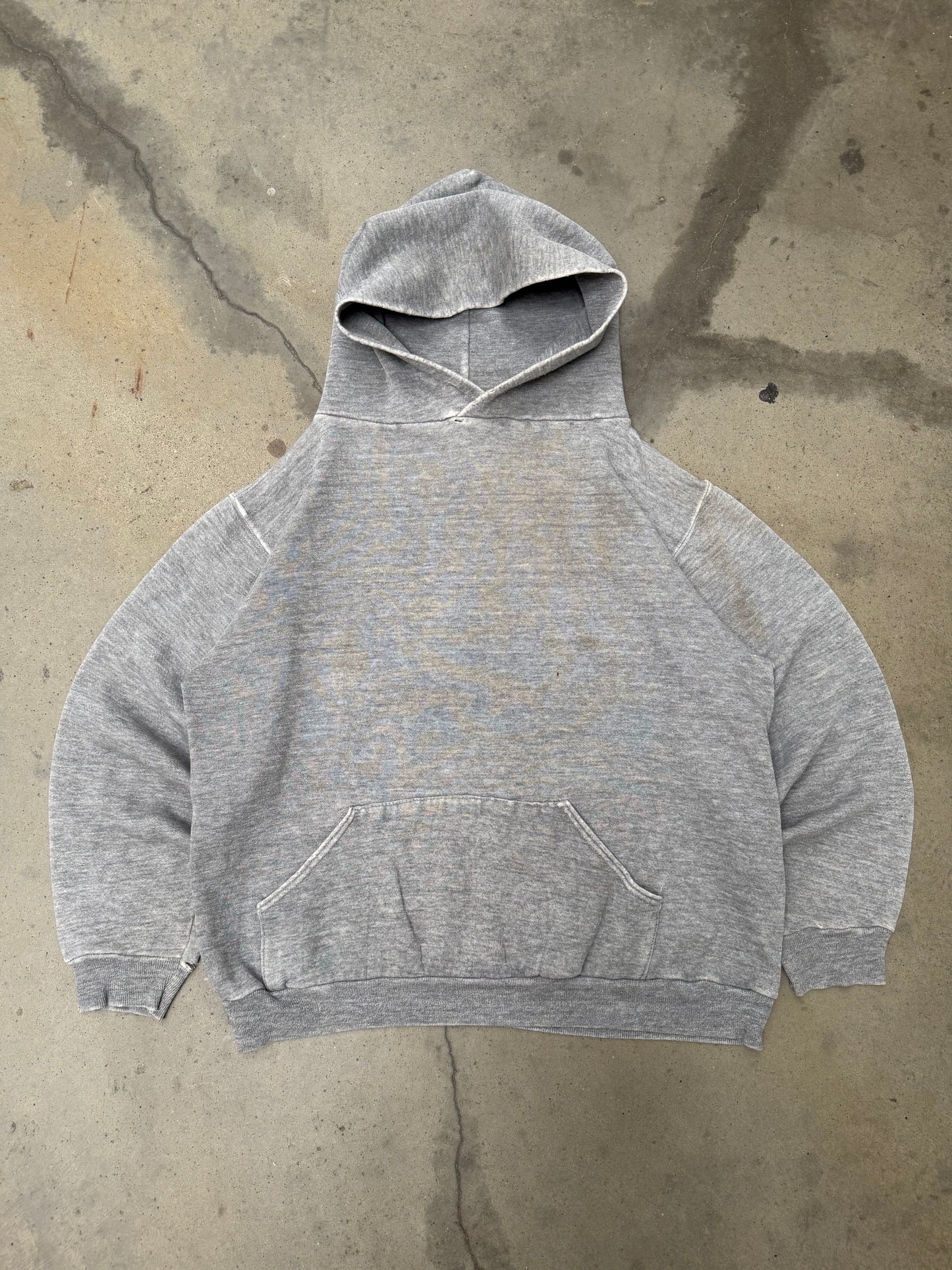 1980s Russell Heather Grey 'Lock Hood' Sweatshirt - M