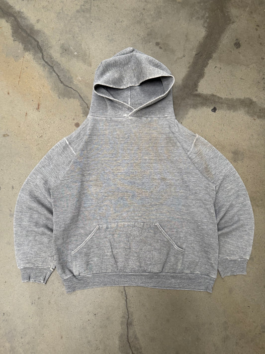 1980s Russell Heather Grey 'Lock Hood' Sweatshirt - M