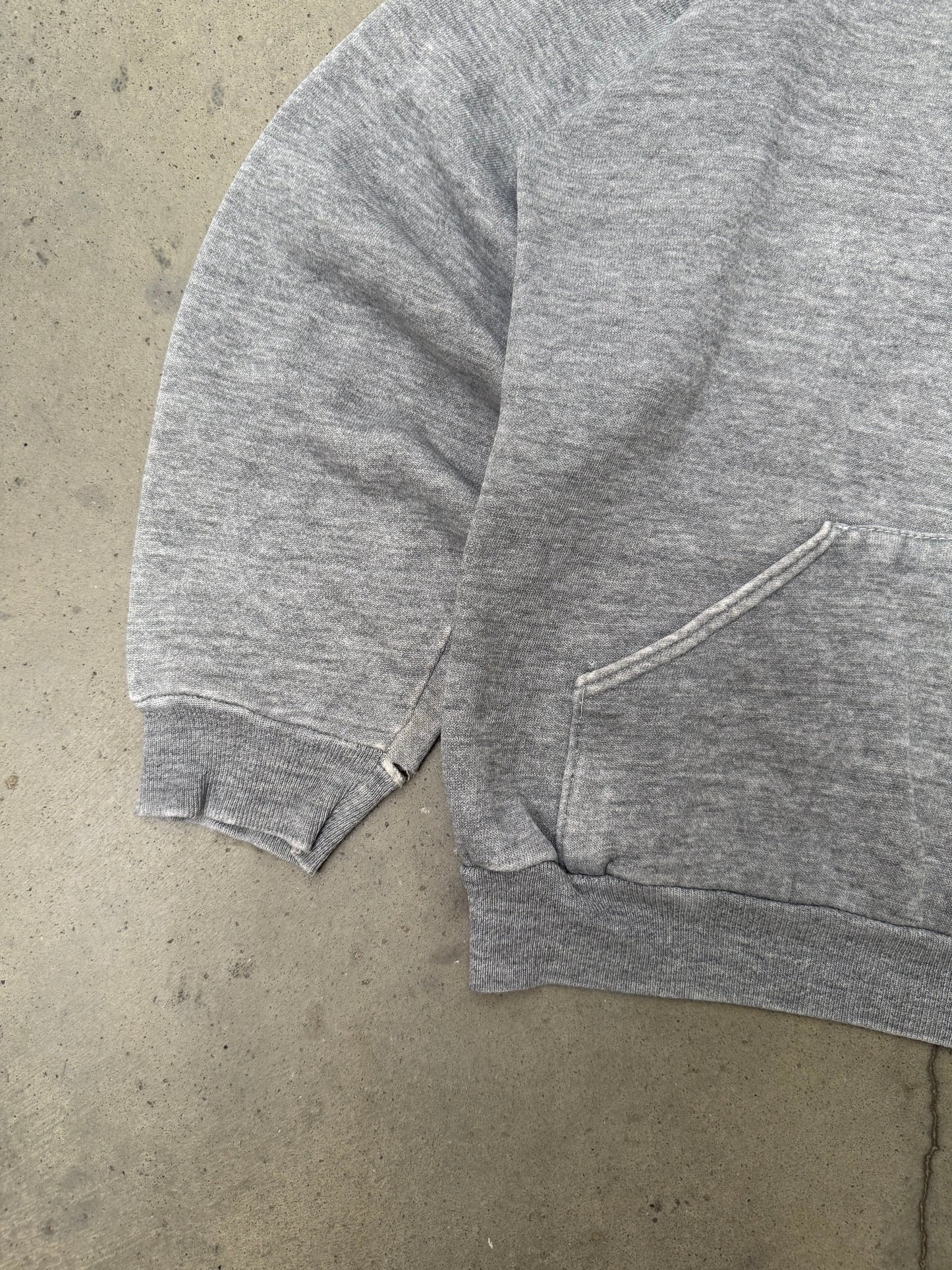 1980s Russell Heather Grey 'Lock Hood' Sweatshirt - M