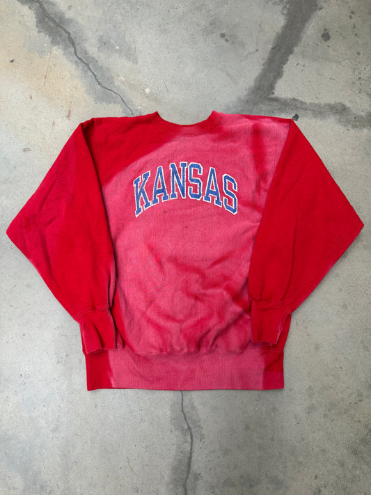 1980s Sun Faded Kansas Champion Reverse Weave Sweatshirt - XL