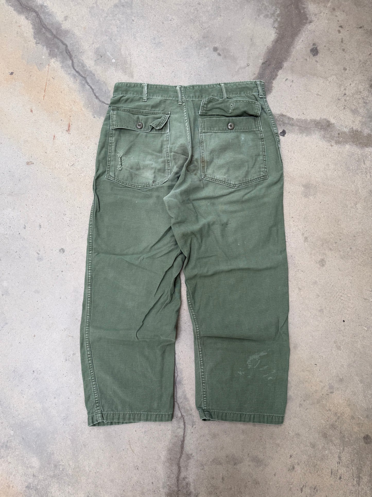1970s OG107 Military Fatigue Pants - 34X28