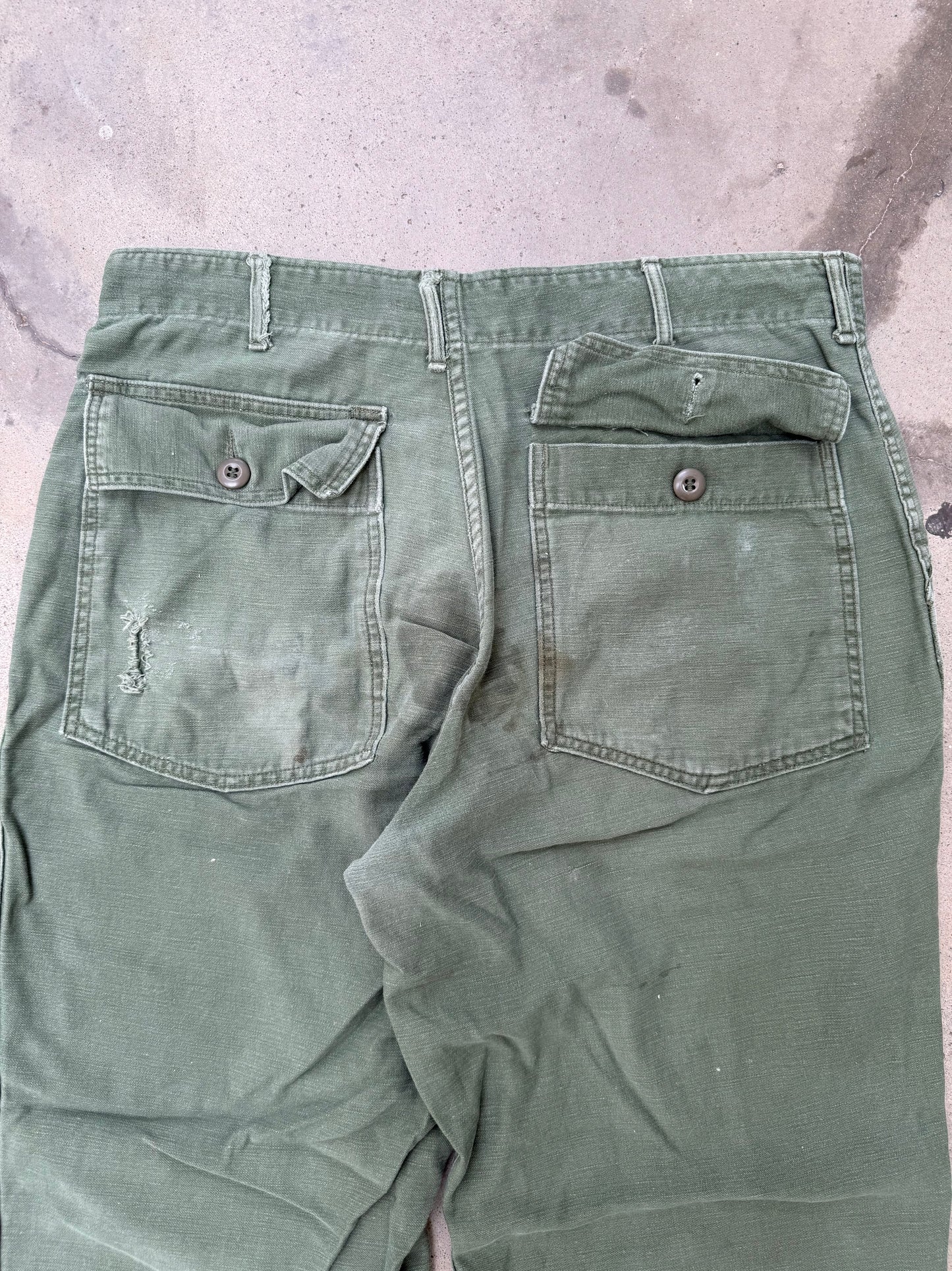 1970s OG107 Military Fatigue Pants - 34X28