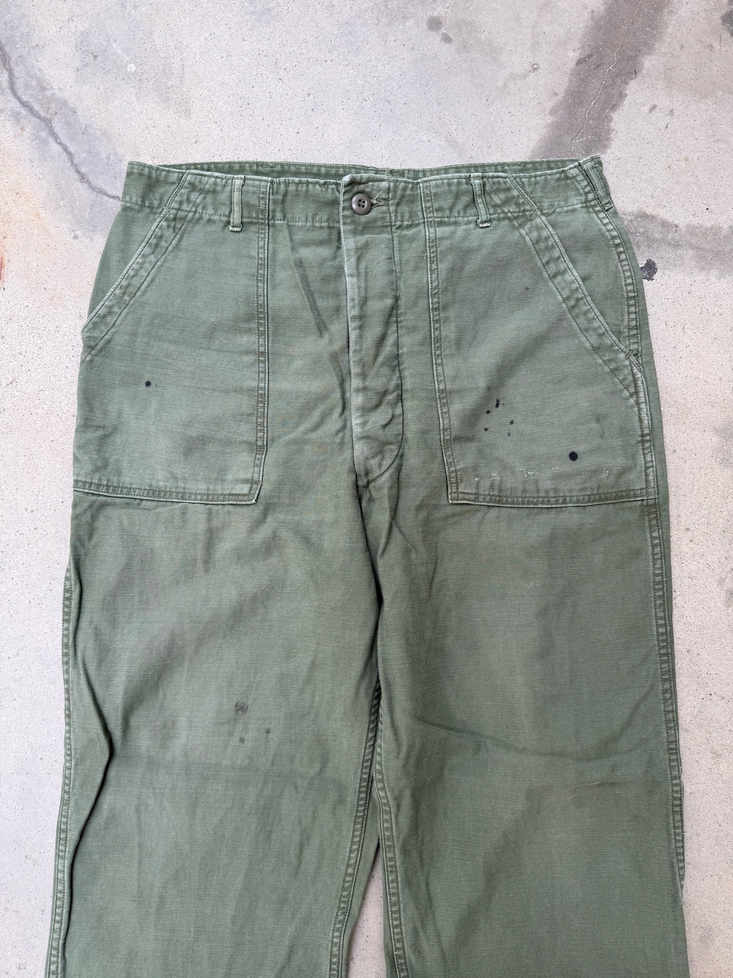 1970s OG107 Military Fatigue Pants - 34X31