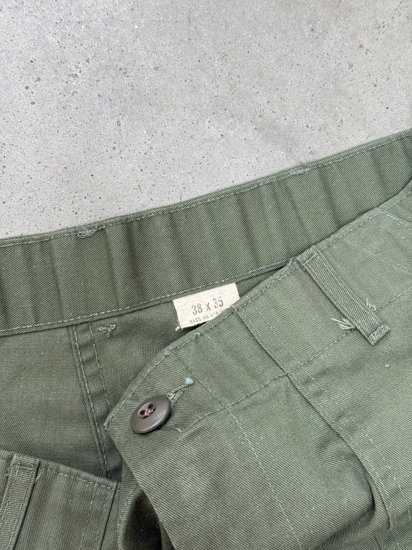 1970s OG507 Military Fatigue Pants - 36X34