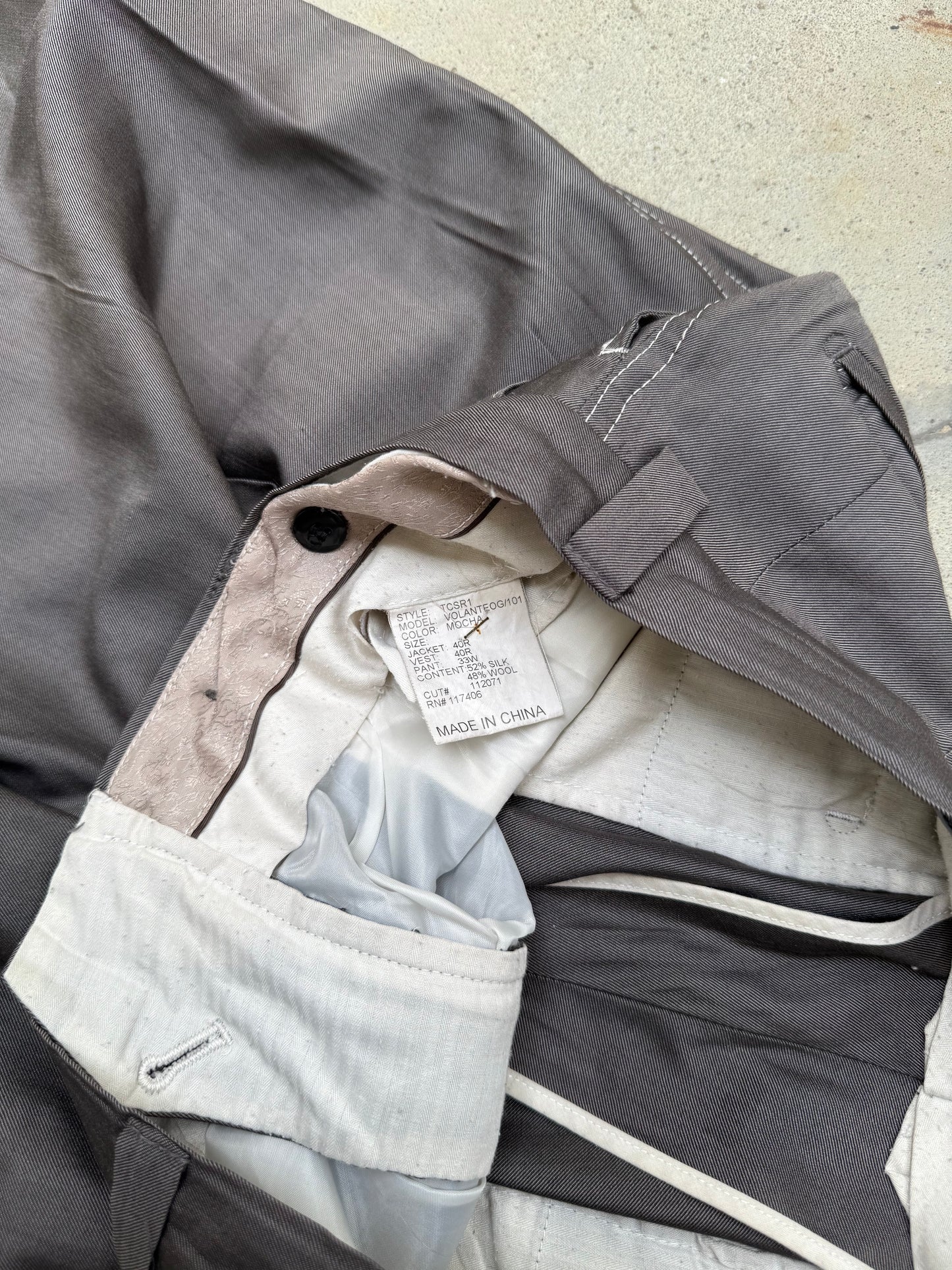 1980s Grey Wide Leg Chinese Pleated Trousers - 30X28